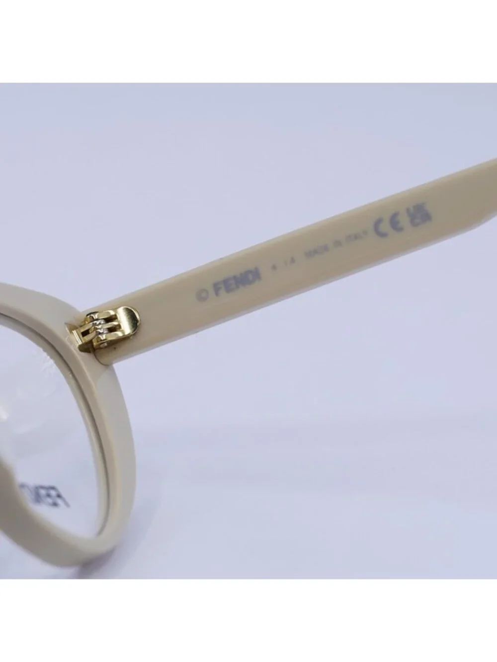 Fendi FE50075I 057 Eyeglasses Shiny Beige 53mm Cat Eye Frame